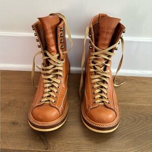 Women’s Lace-Up Tan Leather Ankle Boots